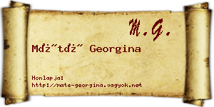 Máté Georgina névjegykártya